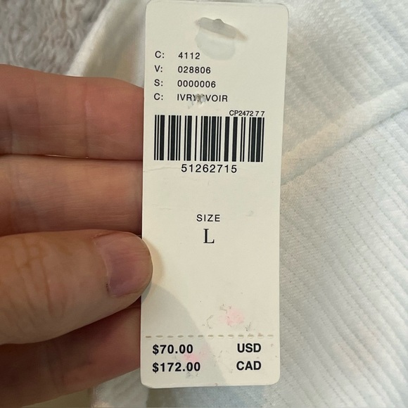 NWT Anthropologie Ivory Knit Top Sz L Cross Straps Front & Back - Picture 5 of 15